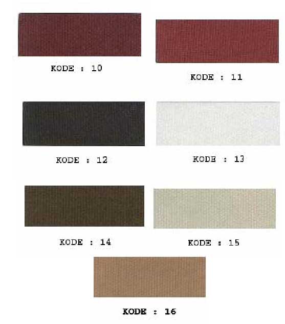 Available cushion's material colours